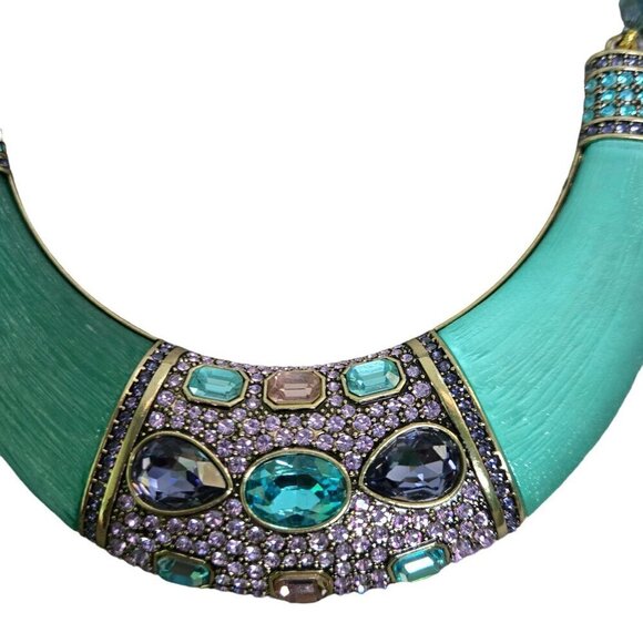 Heidi Daus NWOT Say It With Style Beaded Resin Crystal Statement Necklace - Picture 3 of 8